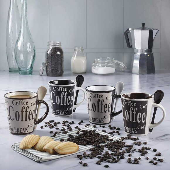 Mr. Coffee Bareggio Mug and Spoon Set, Café Americano, 8-Piece Mug and Spoon Set - Picture 6 of 7